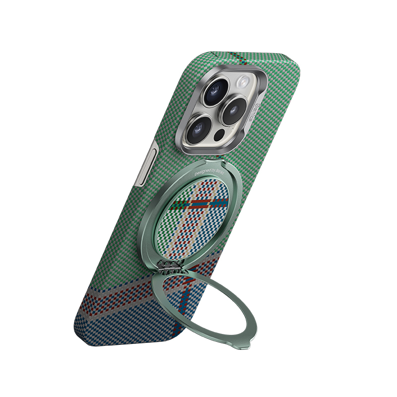 Bal-z Benks Magnetik Özellikli 360 Derece Dönebilen Passion Green 600D Kevlar Tasarımlı Parmak Ring Stand