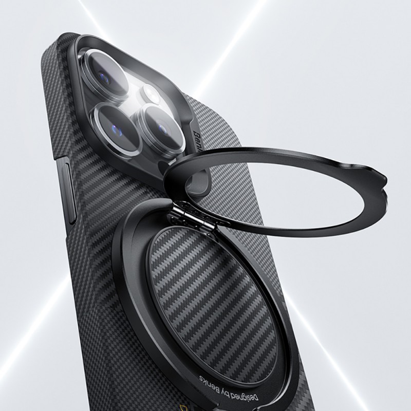 Bal-z Benks Magnetik Özellikli 360 Derece Dönebilen Karbon Fiber Tasarımlı 600D Parmak Ring Stand