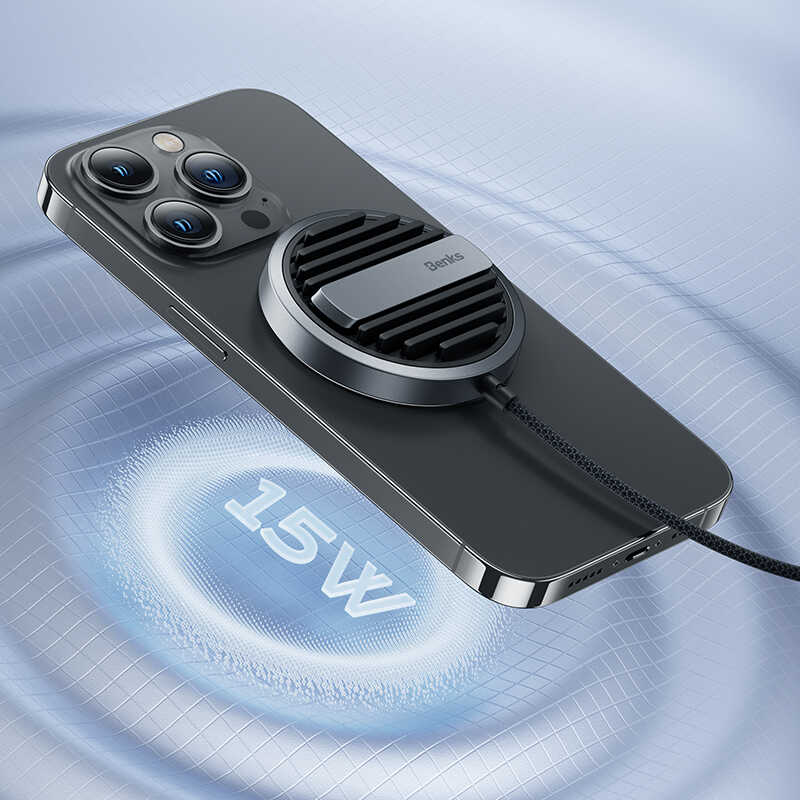 Bal-z Benks MFM01 MFI Sertifikalı Standlı 15W Hızlı Şarj Özellikli M-safe PD Wireless Şarj Aleti