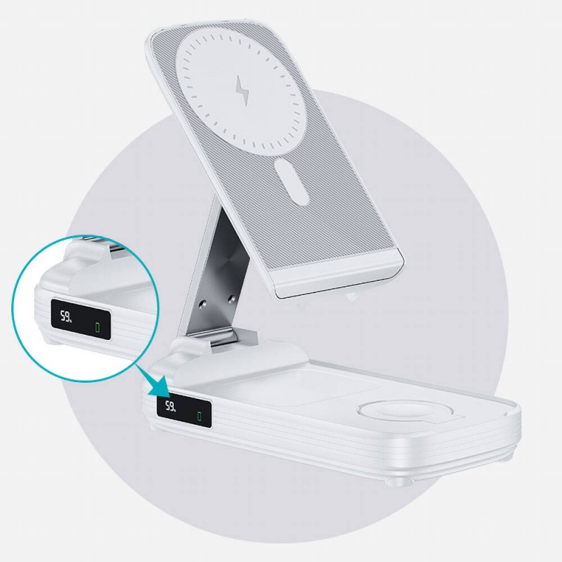 Bal-z Benks MP13 5in1 Dijital LED Göstergeli Katlanabilir Kablosuz Şarj Standlı Powerbank 15W 10000mAh