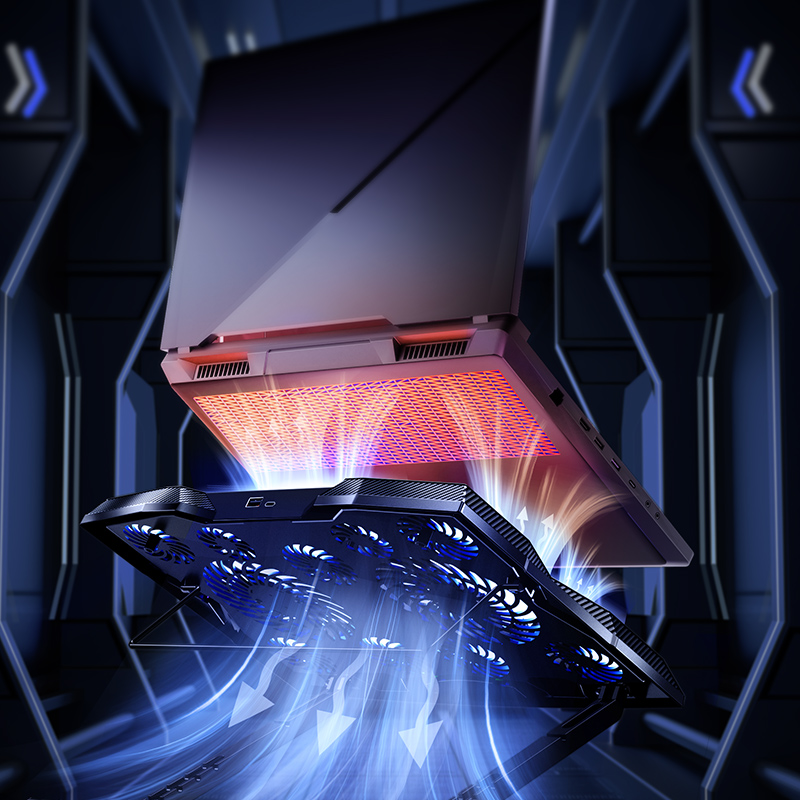 Bal-z Benks SR08 11 Fanlı RGB Led Işıklı Soğutucu Laptop Standı