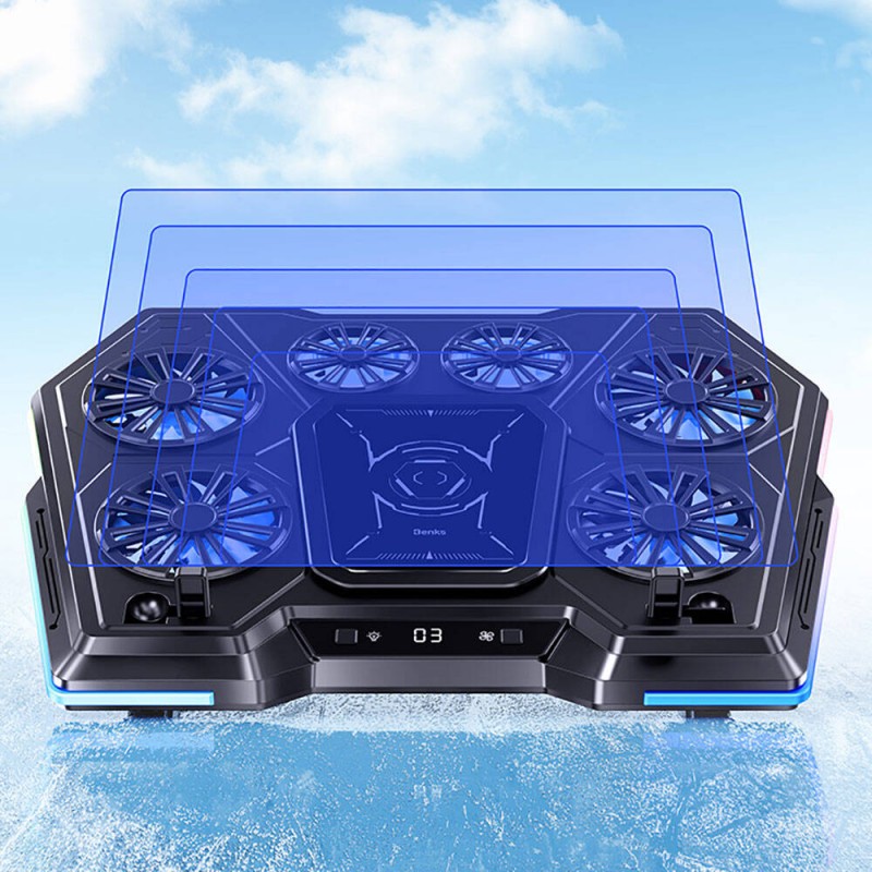 Bal-z Benks SR09 LCD Gösterge Ekranlı Ayarlanabilir Fan ve Yükseklik Özellikli Laptop ve Notebook Standı