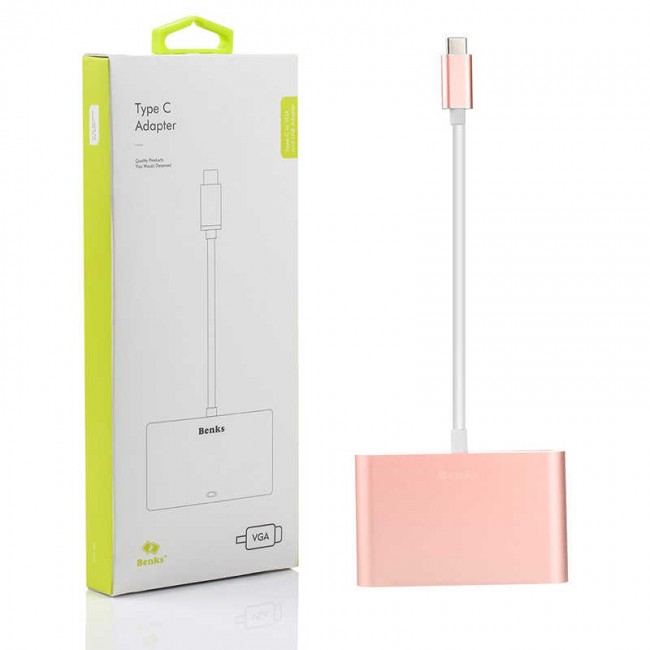 Benks U20 Type-C to 3 in 1 Adaptör (Usb 3.0+VGA+Type-C) Benks U20 Type-C to 3 in 1 Adaptör (Usb 3.0+VGA+Type-C)