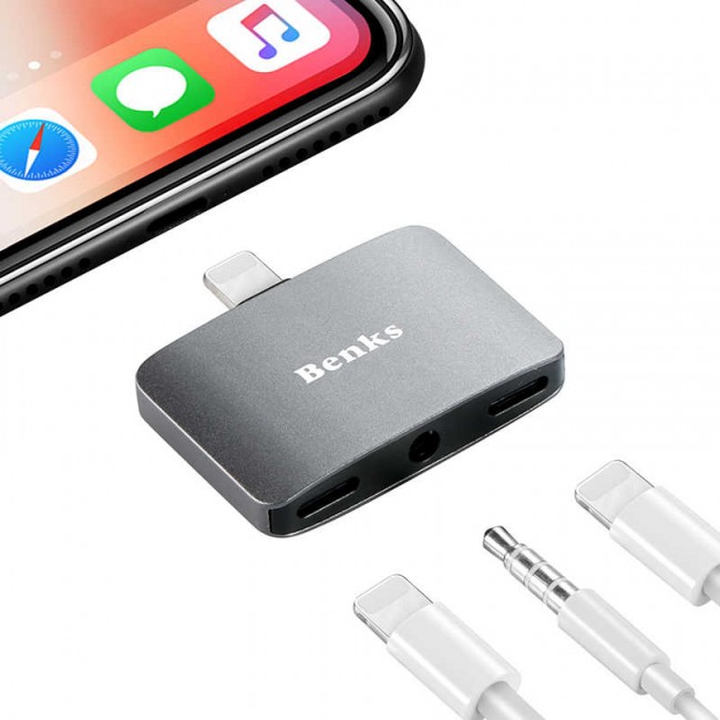 Benks U32 Lightning 3 in 1 Audio Adaptör Benks U32 Lightning 3 in 1 Audio Adaptör