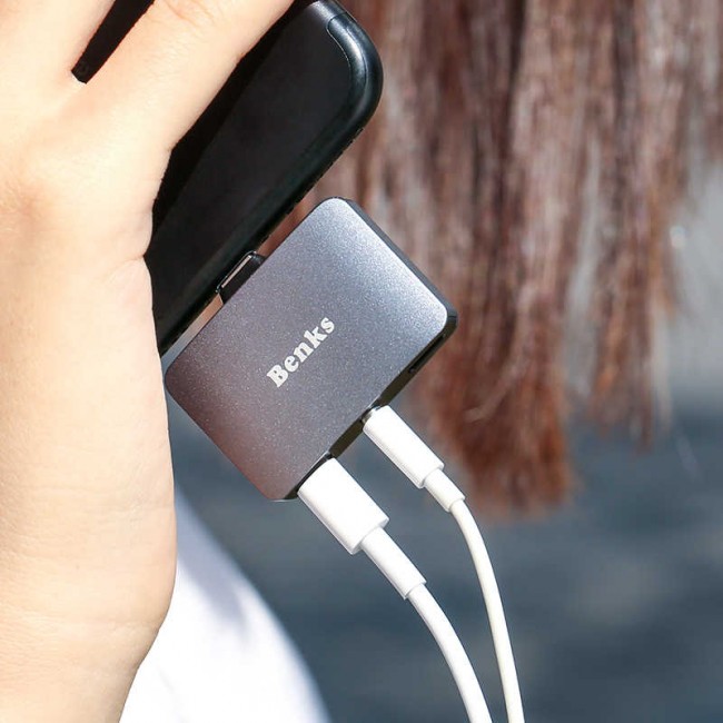Benks U32 Lightning 3 in 1 Audio Adaptör Benks U32 Lightning 3 in 1 Audio Adaptör