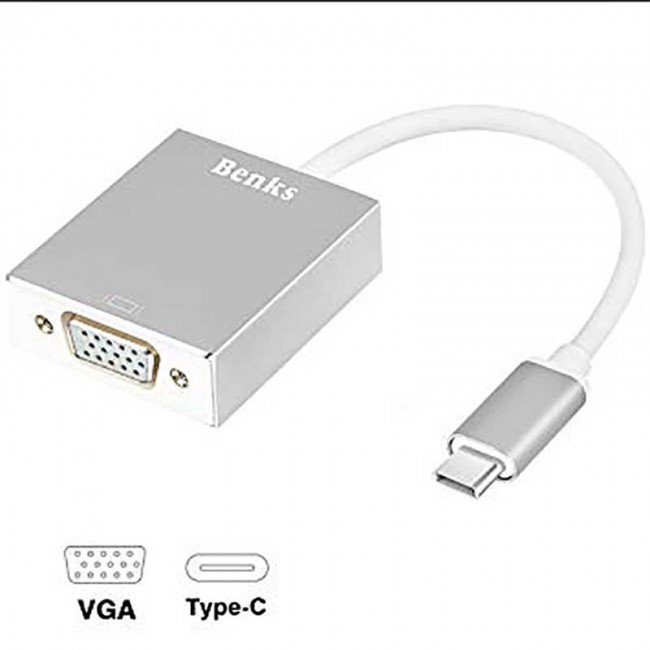 Benks Usb 3.1 Type-C to VGA Adaptör Benks Usb 3.1 Type-C to VGA Adaptör
