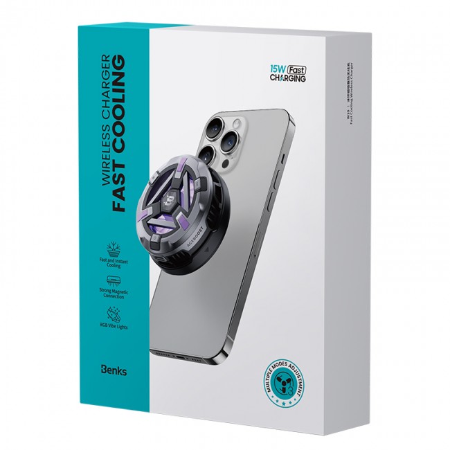Benks W10 15W Wireless Şarj Özellikli Telefon Soğutucu Fan Benks W10 15W Wireless Şarj Özellikli Telefon Soğutucu Fan
