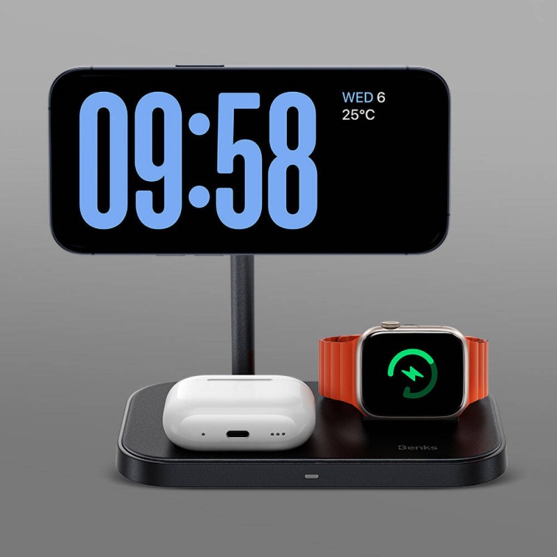 Bal-z Benks W16 3in1 Telefon&Akıllı Saat&Kulaklık Kablosuz Şarj Standı