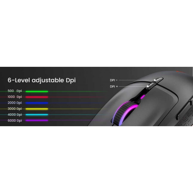 Eksa EM600 Kablolu 12 Modlu RGB Işıklı Oyuncu Mouse 12000 DPI Eksa EM600 Kablolu 12 Modlu RGB Işıklı Oyuncu Mouse 12000 DPI