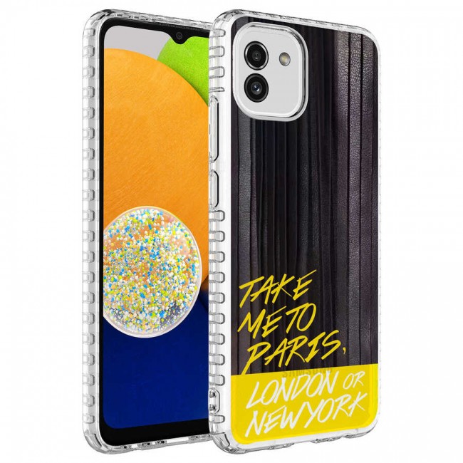 Galaxy A03 Kılıf Airbag Kenarlı Renkli Desenli Silikon Zore Elegans Kapak Galaxy A03 Kılıf Airbag Kenarlı Renkli Desenli Silikon Zore Elegans Kapak