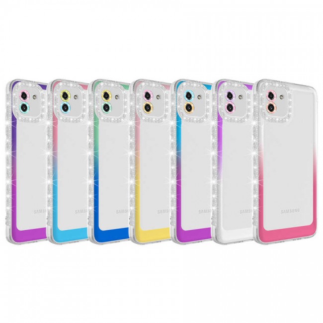 Galaxy A03 Kılıf Simli ve Renk Geçiş Tasarımlı Lens Korumalı Zore Park Kapak Galaxy A03 Kılıf Simli ve Renk Geçiş Tasarımlı Lens Korumalı Zore Park Kapak