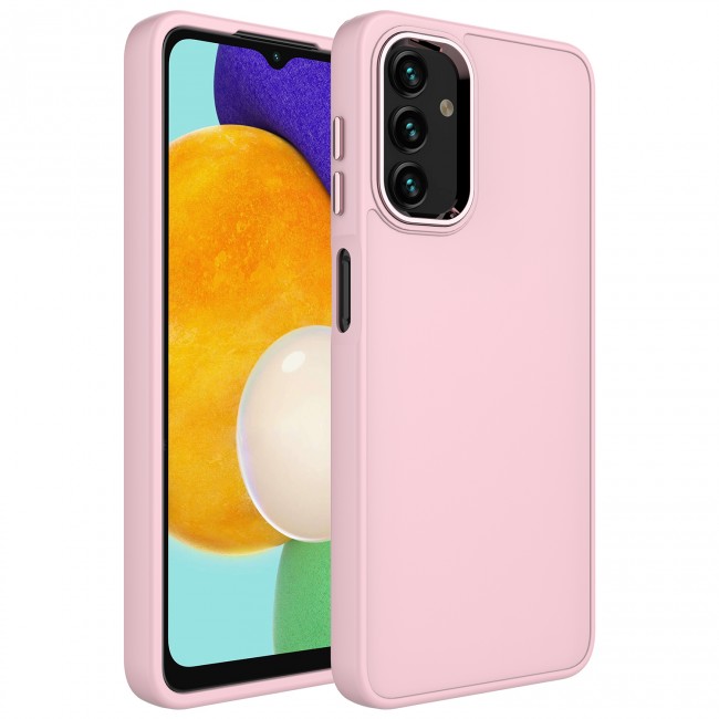 Galaxy A04 Kılıf Metal Çerçeve ve Buton Tasarımlı Silikon Zore Luna Kapak Galaxy A04 Kılıf Metal Çerçeve ve Buton Tasarımlı Silikon Zore Luna Kapak