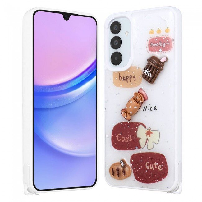Galaxy A05S Kılıf Parlayan Simli Kabartma Figürlü Zore Cevze Kapak Galaxy A05S Kılıf Parlayan Simli Kabartma Figürlü Zore Cevze Kapak