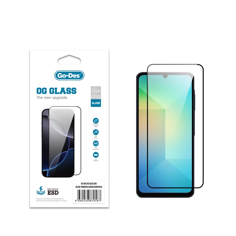 Bal-z Galaxy A06 Go Des OG Glass Antistatik Temperli Cam Ekran Koruyucu