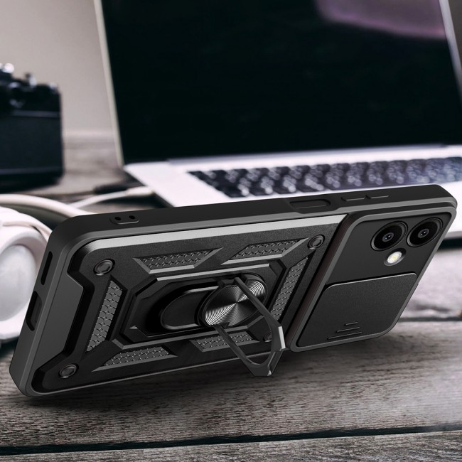 Galaxy A06 Kılıf Magnetik Standlı Kamera Korumalı Zore Sürgülü Vega Kapak Galaxy A06 Kılıf Magnetik Standlı Kamera Korumalı Zore Sürgülü Vega Kapak