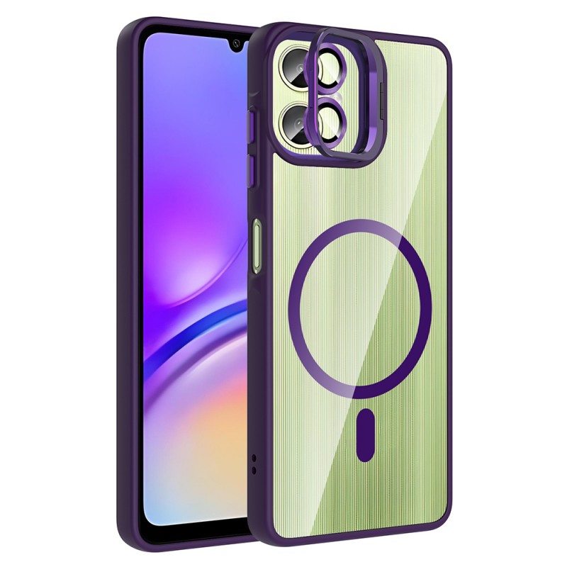 Bal-z Galaxy A06 Kılıf Standlı ve Kamera Lens Hediyeli M-Safe Şarj Özellikli Zore Etro Kapak