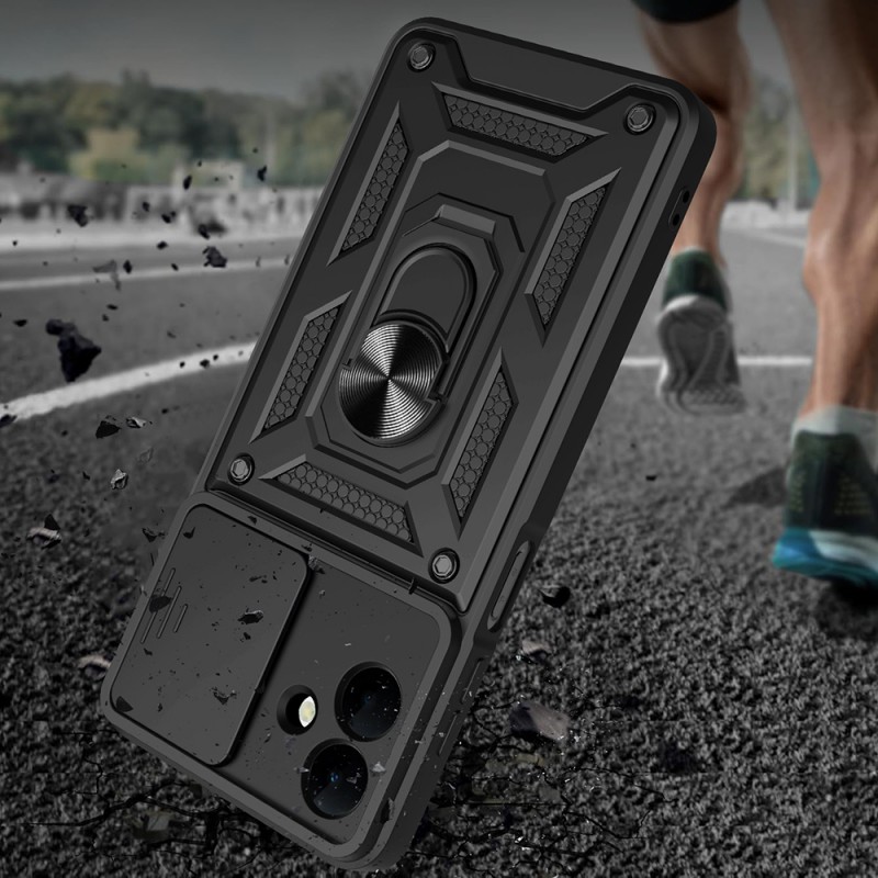 Bal-z Galaxy A07 Kılıf Magnetik Standlı Kamera Korumalı  Sürgülü Vega Kapak