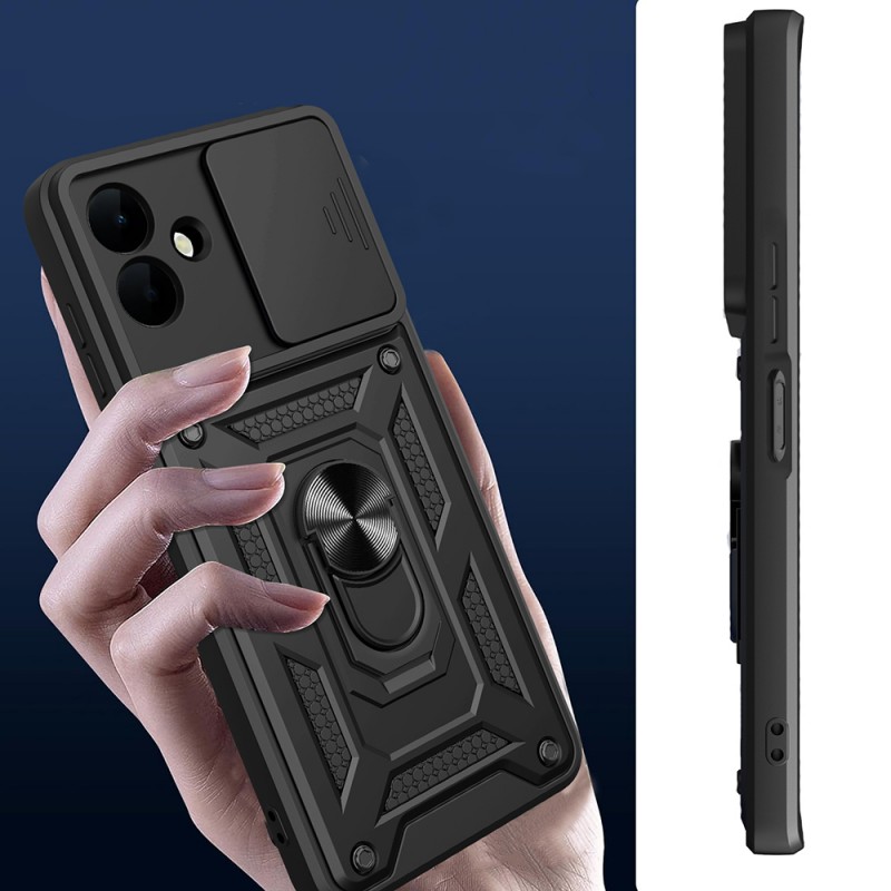 Bal-z Galaxy A07 Kılıf Magnetik Standlı Kamera Korumalı  Sürgülü Vega Kapak