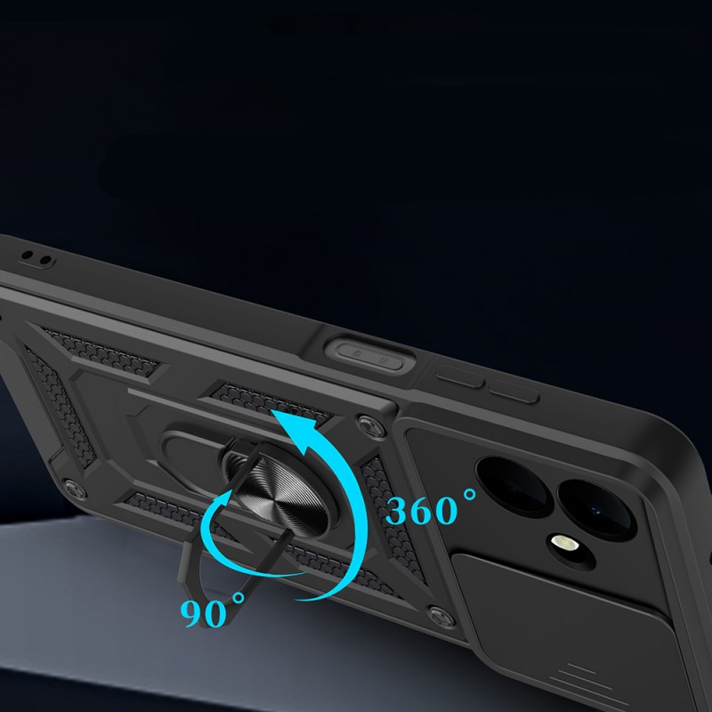 Bal-z Galaxy A07 Kılıf Magnetik Standlı Kamera Korumalı  Sürgülü Vega Kapak