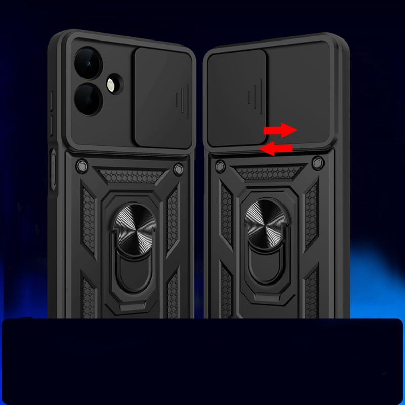 Bal-z Galaxy A07 Kılıf Magnetik Standlı Kamera Korumalı  Sürgülü Vega Kapak