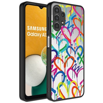Bal-z Galaxy A13 4G Kılıf Aynalı Desenli Kamera Korumalı Parlak  Mirror Kapak
