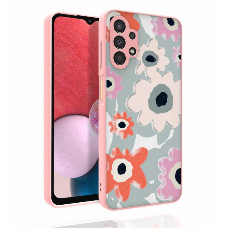 Bal-z Galaxy A13 4G Kılıf Desenli Kamera Korumalı Parlak  Nora Kapak