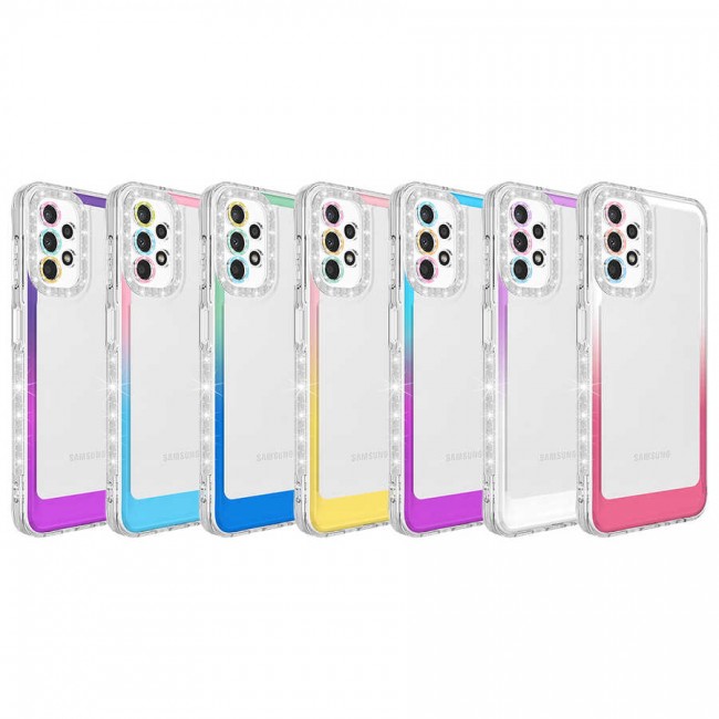Galaxy A13 4G Kılıf Simli ve Renk Geçiş Tasarımlı Lens Korumalı Zore Park Kapak Galaxy A13 4G Kılıf Simli ve Renk Geçiş Tasarımlı Lens Korumalı Zore Park Kapak