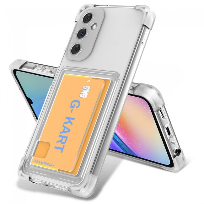 Galaxy A15 Kılıf Airbag Tasarımlı Şeffaf Kartlıklı Zore G-Kart Kapak Galaxy A15 Kılıf Airbag Tasarımlı Şeffaf Kartlıklı Zore G-Kart Kapak