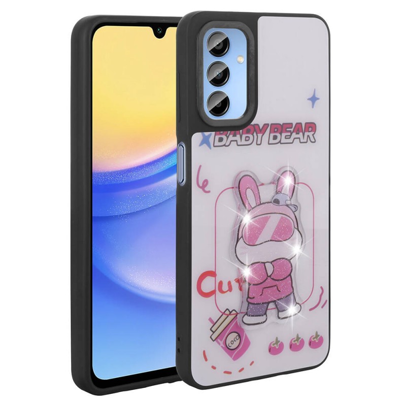Bal-z Galaxy A15 Kılıf Parlayan Kabartmalı İkonik Figürlü  Amas Silikon Kapak