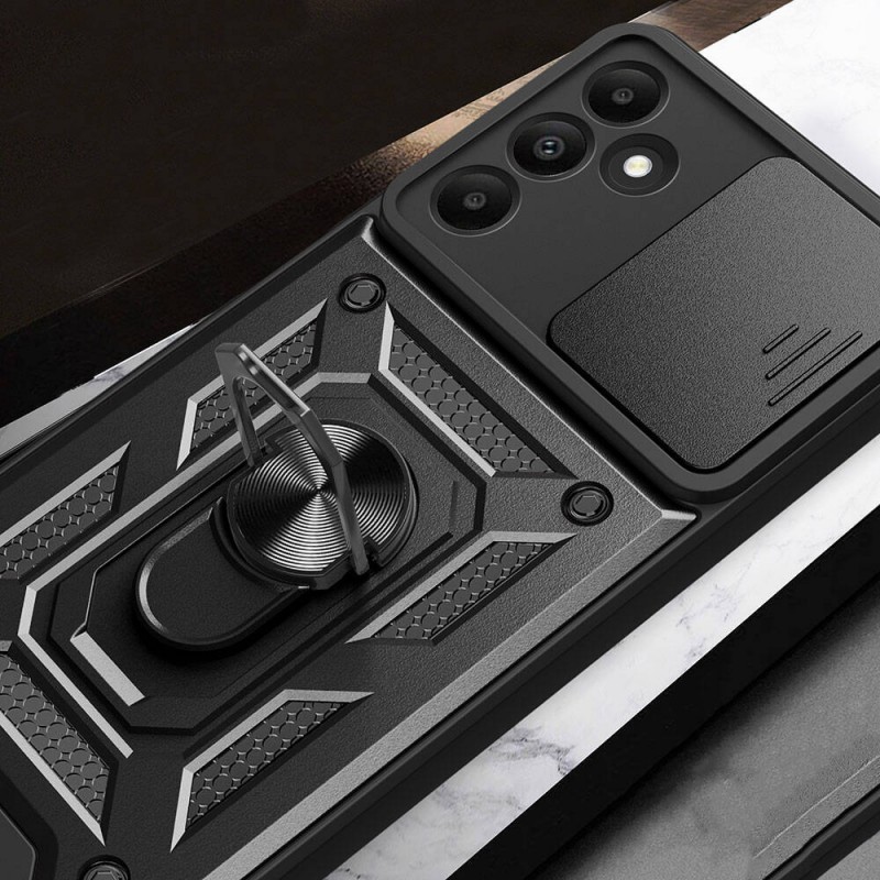 Bal-z Galaxy A15 Kılıf Magnetik Standlı Kamera Korumalı  Sürgülü Vega Kapak