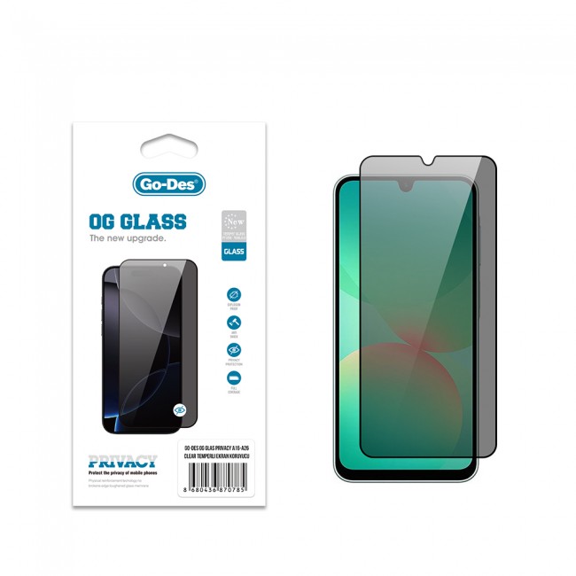 Galaxy A16 Go Des OG Glass Privacy Antistatik Temperli Cam Ekran Koruyucu Galaxy A16 Go Des OG Glass Privacy Antistatik Temperli Cam Ekran Koruyucu