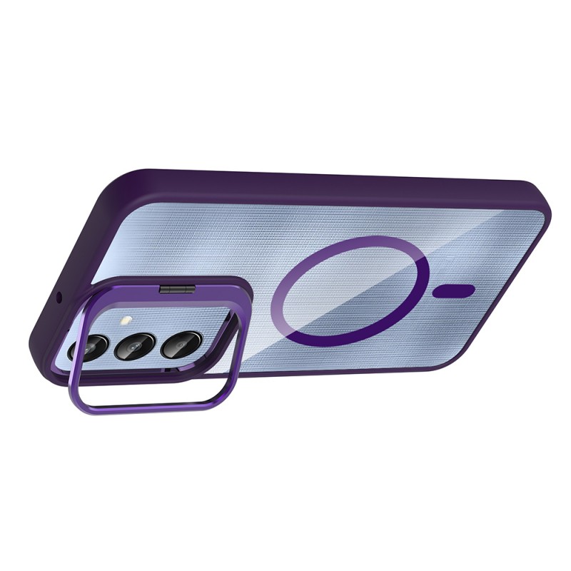 Bal-z Galaxy A16 Kılıf Standlı ve Kamera Lens Hediyeli M-Safe Şarj Özellikli Zore Etro Kapak