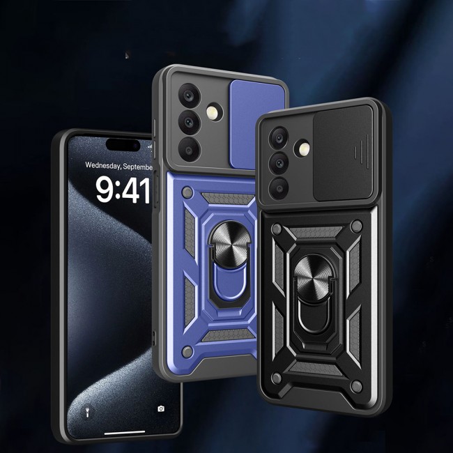 Galaxy A17 Kılıf Magnetik Standlı Kamera Korumalı Zore Sürgülü Vega Kapak Galaxy A17 Kılıf Magnetik Standlı Kamera Korumalı Zore Sürgülü Vega Kapak