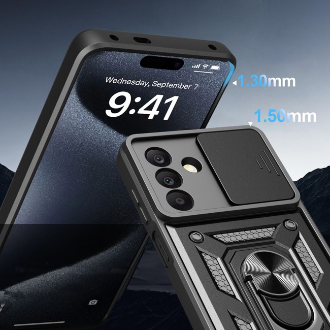 Galaxy A17 Kılıf Magnetik Standlı Kamera Korumalı Zore Sürgülü Vega Kapak Galaxy A17 Kılıf Magnetik Standlı Kamera Korumalı Zore Sürgülü Vega Kapak