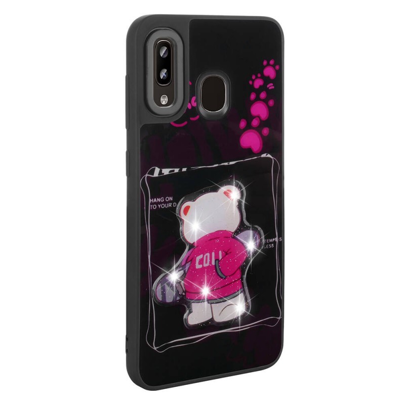 Bal-z Galaxy A20 Kılıf Parlayan Kabartmalı İkonik Figürlü  Amas Silikon Kapak