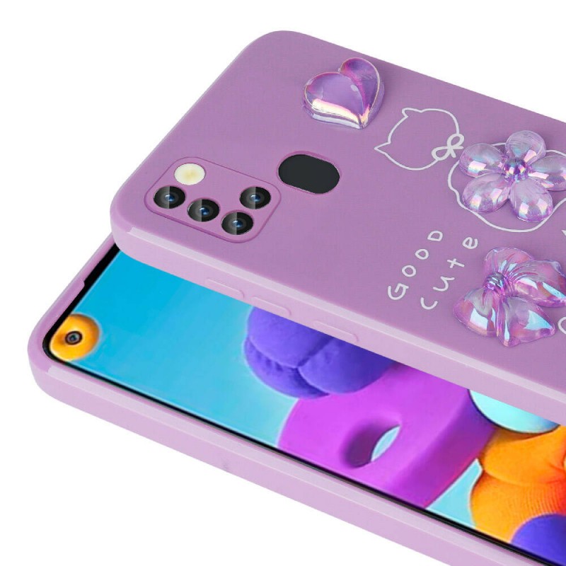 Bal-z Galaxy A21S Kılıf Kabartma Figürlü Parlak  Toys Silikon Kapak