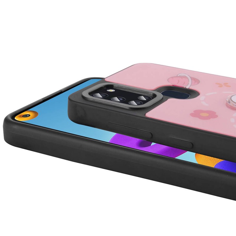 Bal-z Galaxy A21S Kılıf Parlayan Kabartmalı İkonik Figürlü  Amas Silikon Kapak