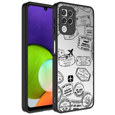 Bal-z Galaxy A22 4G Kılıf Aynalı Desenli Kamera Korumalı Parlak  Mirror Kapak