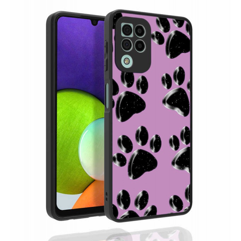 Bal-z Galaxy A22 4G Kılıf Desenli Kamera Korumalı Parlak  Nora Kapak