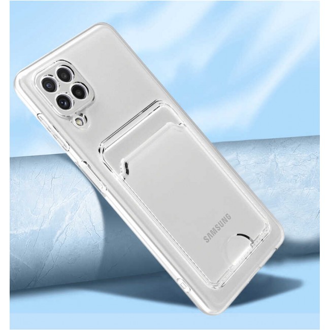 Galaxy A22 4G Kılıf Kartlıklı Şeffaf Zore Setra Clear Silikon Kapak Galaxy A22 4G Kılıf Kartlıklı Şeffaf Zore Setra Clear Silikon Kapak