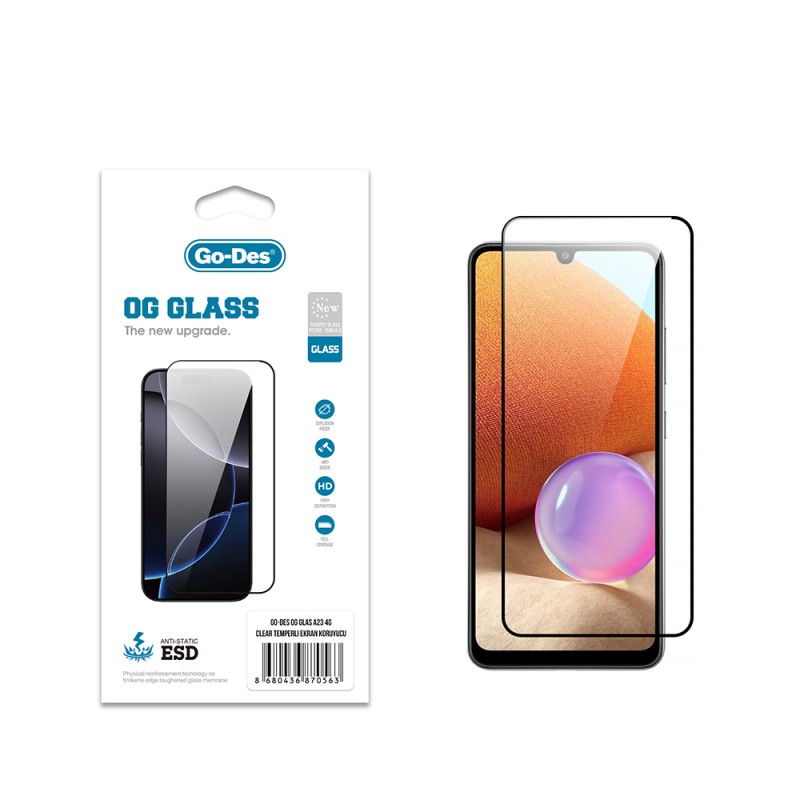 Bal-z Galaxy A23 Go Des OG Glass Antistatik Temperli Cam Ekran Koruyucu