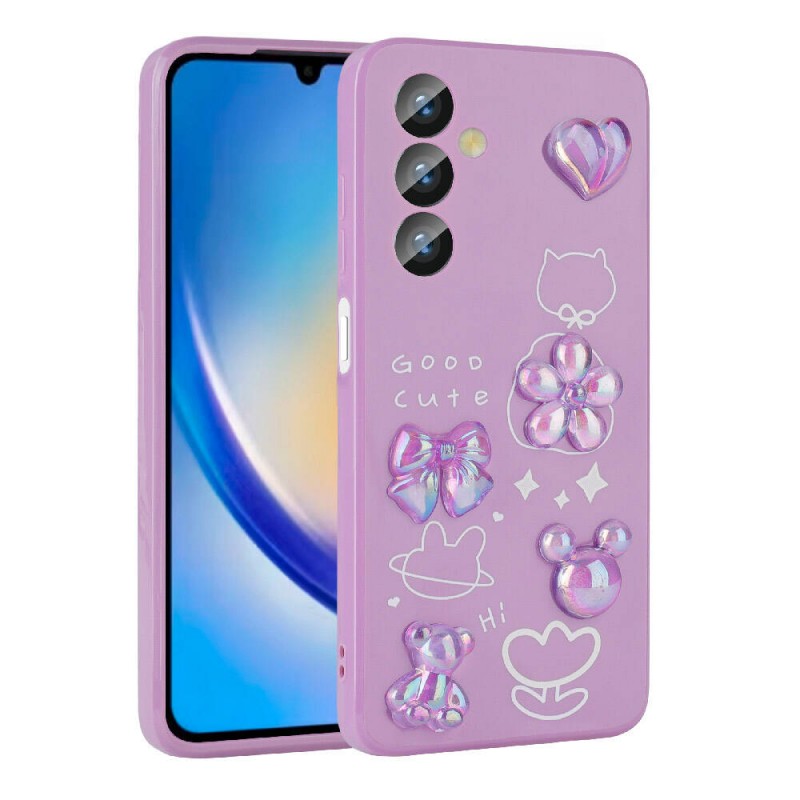 Bal-z Galaxy A24 Kılıf Kabartma Figürlü Parlak  Toys Silikon Kapak