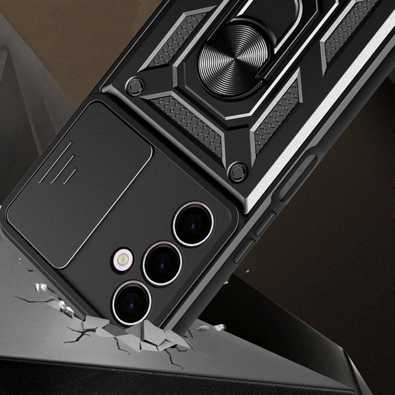 Bal-z Galaxy A24 Kılıf Magnetik Standlı Kamera Korumalı  Sürgülü Vega Kapak