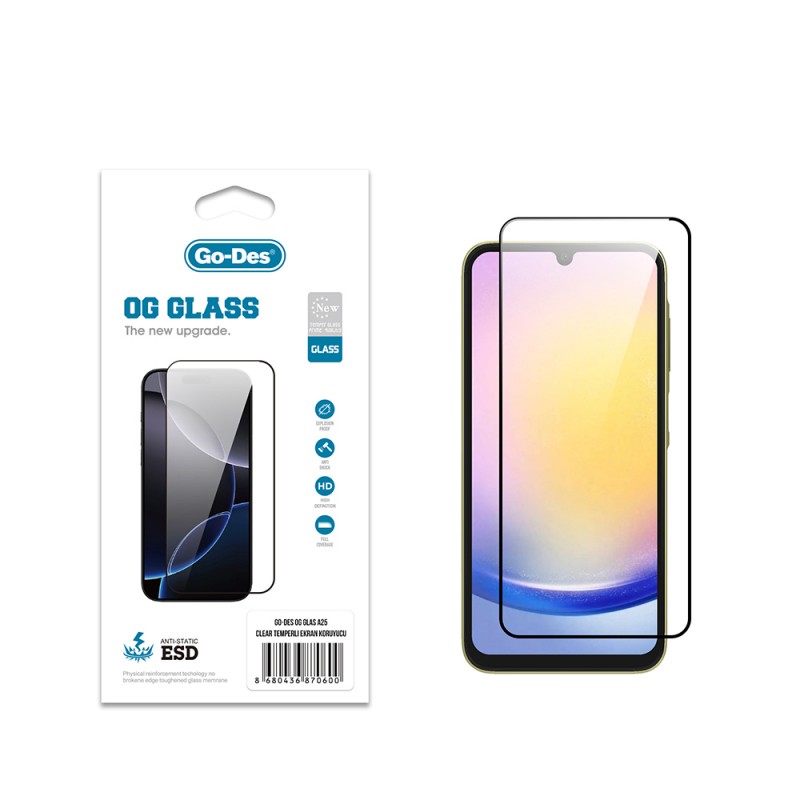 Bal-z Galaxy A25 Go Des OG Glass Antistatik Temperli Cam Ekran Koruyucu