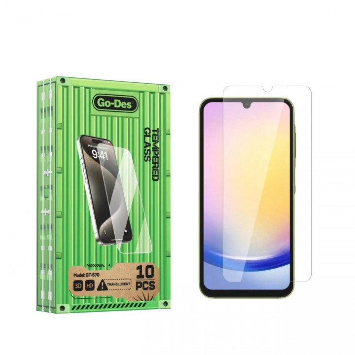 Galaxy A25 Go Des Parmak İzi Bırakmayan 9H Oleofobik Bom Glass Ekran Koruyucu 10'lu Paket