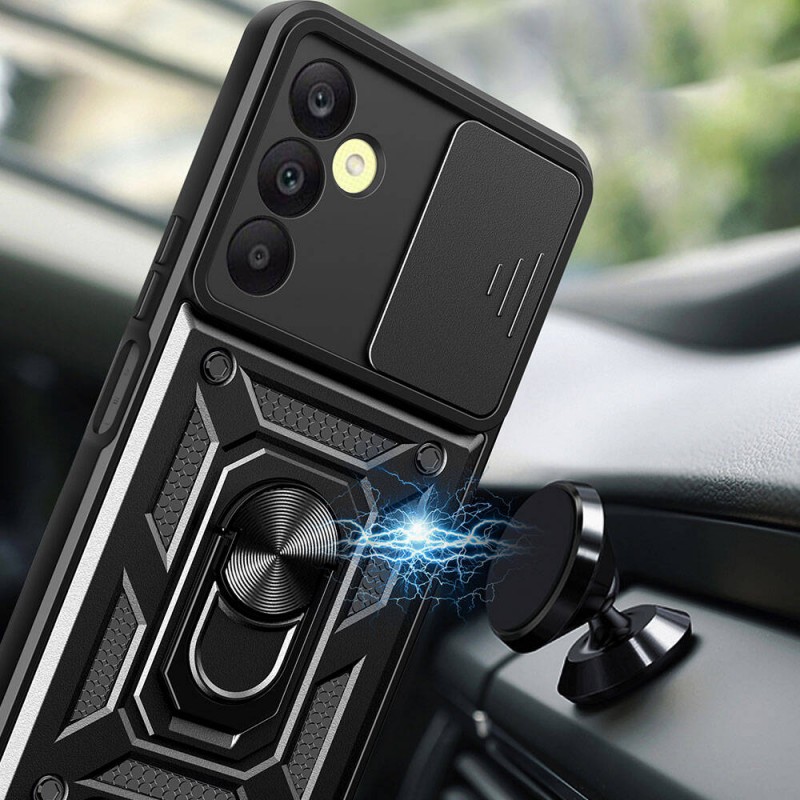 Bal-z Galaxy A25 Kılıf Magnetik Standlı Kamera Korumalı  Sürgülü Vega Kapak