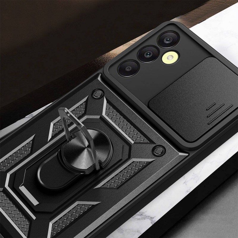 Bal-z Galaxy A25 Kılıf Magnetik Standlı Kamera Korumalı  Sürgülü Vega Kapak