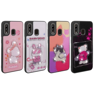 Bal-z Galaxy A30 Kılıf Parlayan Kabartmalı İkonik Figürlü  Amas Silikon Kapak