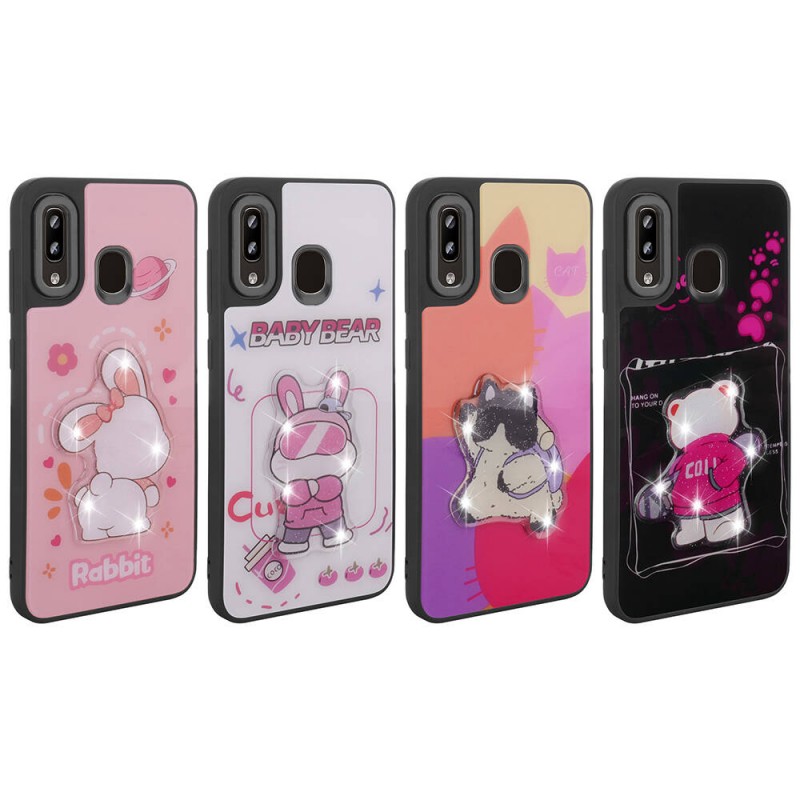 Bal-z Galaxy A30 Kılıf Parlayan Kabartmalı İkonik Figürlü  Amas Silikon Kapak