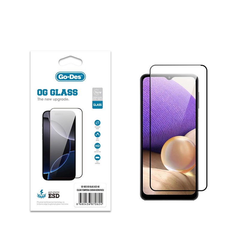 Bal-z Galaxy A32 4G Go Des OG Glass Antistatik Temperli Cam Ekran Koruyucu